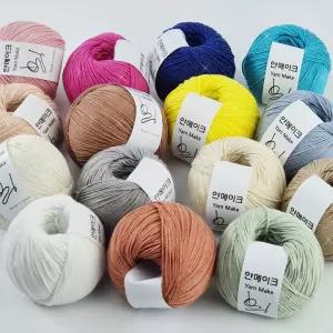 얀월드 뉴델리 코튼트윙클 60g 반짝이 뜨개실 코마코튼 의류 메탈실 사계절 면실 