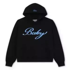 [매장정품} tomsbirthday 레터링 베이비 부클 후드 블랙