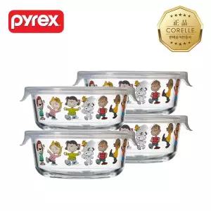 [코렐]파이렉스 스누피 심플 스토리지 원형 380ml 4P