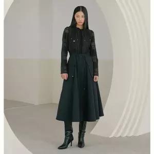 에고이스트 소재 믹스 아웃포켓 포인트 롱 원피스 ER1WO160 923986