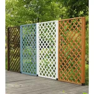 부식방지 나무 울타리 90x20cm 정원 가드닝 탄화색 스탠드 넝쿨 장미 파티션