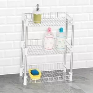 욕실 사각 선반 스테인레스 3단 정리대 화장실 코너 선반 샤워실 스텐레스 싱크대 다용도 조립식 수납장