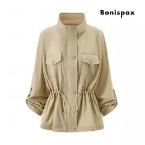 보니스팍스 정상가:119,000원 ㅣ 어반 반하이넥 허리 스트링 포켓 야상 자켓 (XQ1JK002L0) 1081141