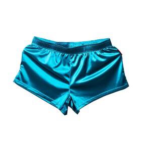 타푸 남성 새틴 복서 반바지 아이스 실크 파자마 복서와 링 파우치