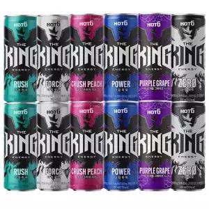 롯데칠성음료 핫식스 더킹 6종 355ml 12캔 (포스 2캔 + 퍼플 2캔 + 러쉬 2캔 + 파워 2캔 + 크러쉬피치 2캔+제로2캔)
