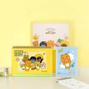 카카오프렌즈 2025 세이치즈 베이직 옐로우 다이어리 캘린더 세트