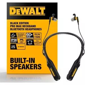 DEWALT 2-in-1 넥밴드 블루투스 이어폰 60+ Hrs Black