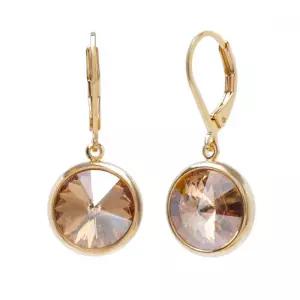 es4067 10mm 콜로라도 오스트리아 크리스탈 제작 골드 레버백 원터치 귀걸이