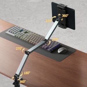 책상용 태블릿 거치대 스탠드 조절 가능 아이패드 호환 홀더 클라이트 마운트 360도 회전 ° 견고한 알루미