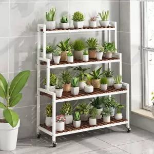 다육이 화분선반 4단 철제 화분대 베란다 진열대 인테리어 정리대 스탠드 꽂이 발코니