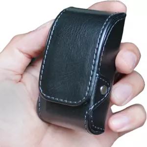 벨트 클립이 있는 오수스 접이식 안경 하드 케이스 3.4x1.4인치 선글라스 독서용 허리 EDC 블랙 브라운