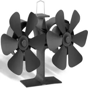 미아톤 우드 스토브 선풍기 열 구동 비전기 듀얼 모터 벽난로 버닝 스토브/로그 버너용 활성화 팬