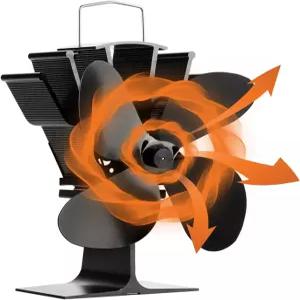 우드 스토브 팬 열 구동 - 벽난로 액세서리 4 블레이드 비전기 /펠릿/우드 통나무 버너 바이 언더우드