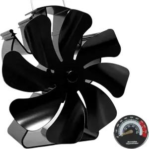 VODA 우드 스토브 팬 열 구동 벽난로 전기 활성화가 없는 8개의 블레이드 버닝 스토브/로그 버너 액세서리