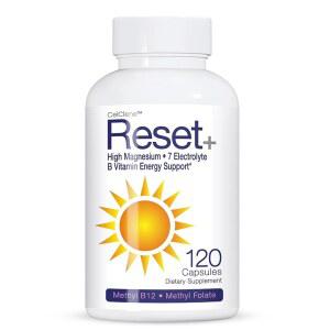리셋+, 7가지 에너지 전해질, 고메틸 B12, 메틸 엽산, 핑크 소금, 고마그네슘, 슈퍼 B 복합체, 녹차 및 그린 커피 추출물, 비오틴, 아연, 72가지 미량 미네랄