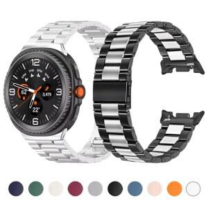 삼성 갤럭시 워치 8 40mm 44mm 클래식 46mm 울트라 47mm용 메탈 팔찌 밴드 고급 스트랩 티타늄