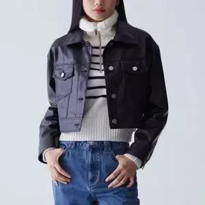 [미쏘] 트러커형 숏 비건레더 자켓 (MIWJLD212G-T)