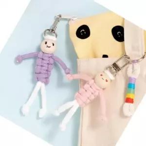 마크라메 키링 인형 만들기 DIY 열쇠고리 키트 장식 소품