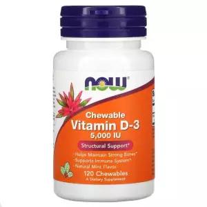 나우푸드 츄러블 비타민 Vitamin D-3 내추럴 Mint 5000IU 120