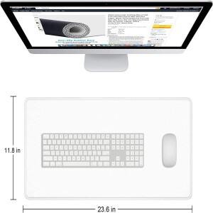 아이보리 화이트 게이밍 마우스 패드 긴 천 고무 패브릭 스티치 가장자리 카펫 확장 빈 키보드 매트 900x40