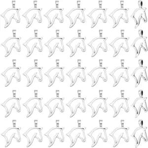 PH 팬더홀 100pcs 말 참 메탈 오픈 백 베젤 펜던트 합금 동물 승마 마장마술 웨스턴 카우보이 팔찌 목걸이