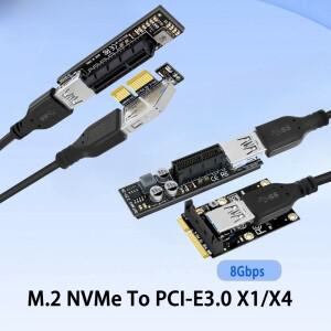 NVMe M.2-PCIE 라이저 USB 3.0 PCI Express X1 X4 확장 케이블 어댑터 카드 컨버터 (데스크탑 AMD GPU용 전