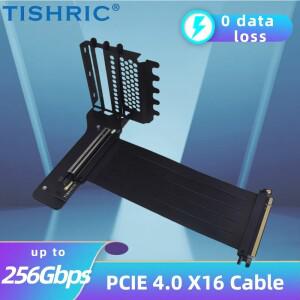 TISHRIC 수직 GPU 그래픽 카드 스탠드 20CM PCIE 4.0x16 라이저 케이블 MAX 256Gbps 알루미늄 합금 3 슬롯