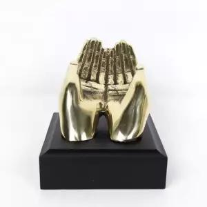 엔틱장식품 수공예 황동 손명함꽃이 조각상 장식품 인테리어 소품