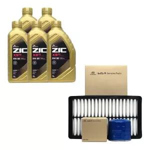 SK지크 스포티지 더볼드 가솔린 엔진오일 지크 X9 FS 5W30 5리터 순정 오일필터 에어필터