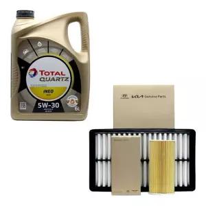 I40 디젤 엔진오일 토탈쿼츠 이네오넥스 5W30 6리터 순정 오일필터 에어필터