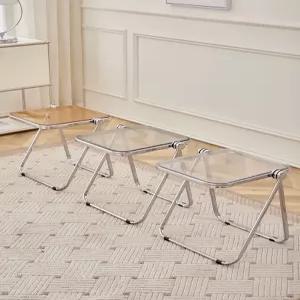 홈카페 테이블 투명 접이식 북유럽 아크릴 폴딩 미니 책상 간이책상 원룸