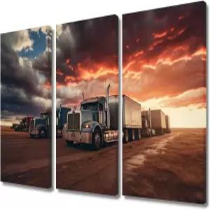 웅장한 구름 아래 거실 주차 트럭을 위한 월 아트 침실 벽 장식 매혹적인 이미지 페인팅 캔버스에 인쇄된