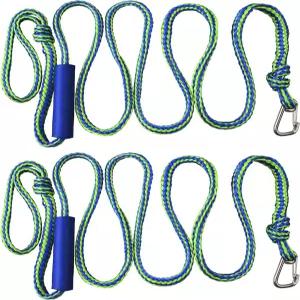 샤독 낚시 PWC 보트 도킹 라인 클립 및 루프가 포함된 2팩 견인 로프 제트 스키 수상 우주선 카약에