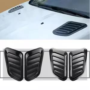 본넷덕트 후드 에어덕트 2PCS 자동차 범용 벤트 사이드 에어 장식용 카본 파이버 차량 장식 스티커