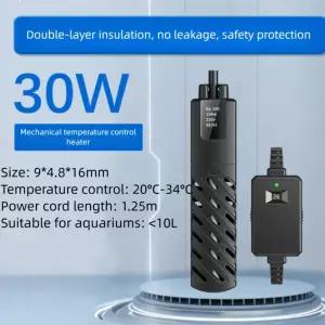 봉히터 온수히터 물데우기 석영 유리 수족관 방수 히터 낮은 수위 거북이 탱크 30w-100w 일정한 온도 제어