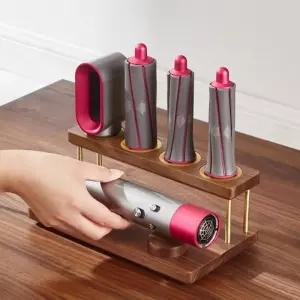 D 에어 헤어스타일러 전용 블랙 월넛 골드메탈 원목 거치대