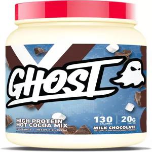 고스트 고단백 핫 코코아 음료 믹스 밀크 초콜릿 - 20g 가수분해 유청 단백질과 미니 마시멜로가 함유된