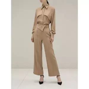 [헤레이스](어깨패드)트렌치 브라우스 팬츠 셋업_YMSH26SS143