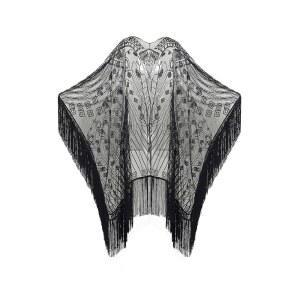 베이비욘드 1920년대 세퀸 비즈 숄 결혼식 위한 프린지 이브닝 케이프 스카프 랩스