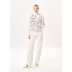 [롯데백화점]진도모피 프린트 폭스 브이넥 베스트 (CAV008)