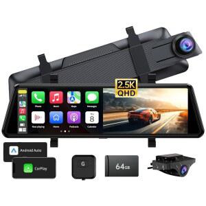 JOMIES C810 카플레이 미러 대시캠 앞뒤 5K 후방 카메라 HDR 나이트 비전 FM무선 오디오 DIY 10분 설치 스노우벨트 빈티지 자동