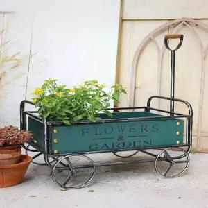 가든용 수레 화분 소형 다육식물 테라스 인테리어 유럽 철제