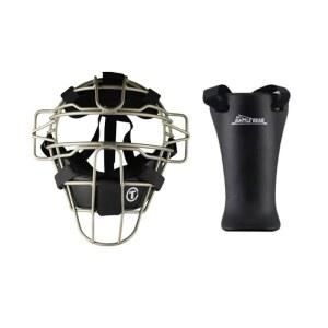 TAG 울트라 프로 스타일 포수 목 보호대가 있는 야구 및 소프트볼용 심판 마스크(타이타늄)