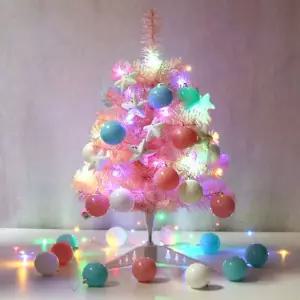 미니 크리스마스 트리 세트 전구 핑크 60cm ur 399 EDC5+6TzY