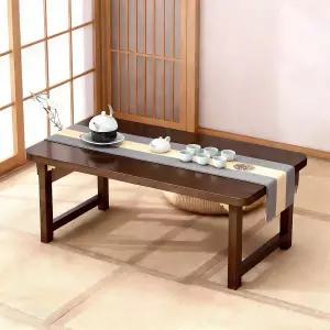 FATOLRD 일본 접이식 바닥 테이블 커피 나무 낮은 책상 앉기에 다용도로 사용 가능한 차 다다미 조립 없음
