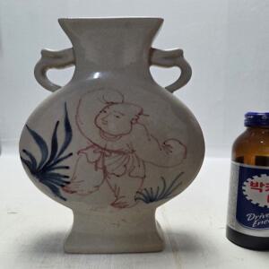 골동 백자 분청 동자문 화병 높이23cm무게540g 단초마을 골동품/수집품/도자기
