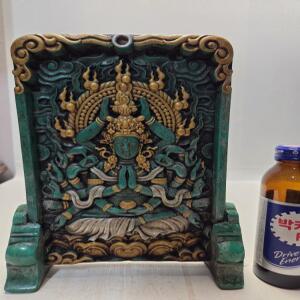 티벳 청자사 천수관세음 반야심경 자사석판 높이24cm 무게1.2kg 단초마을 골동품/수집품/도자기