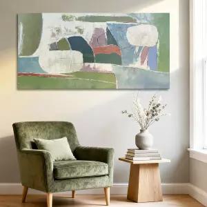 YETHEN WAL Sage Green 추상 벽 예술 - 20x40 미니멀리스트 캔버스 프린트 거실 침실 또는 현관 장식을