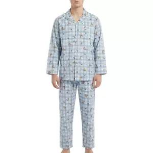 [롯데백화점]비비안 60수 아사면 곰돌이 체크나염 남성 파자마 MP8887A