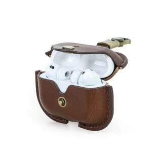 [미국배송] 에어팟 프로 3 2025용 히람 가죽 케이스 교체 3와 호환되는 야채 태닝 휴대용 여행용 케이스 충전용 헤드폰 교체(커피)